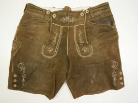 Butterweich mit Stickerei kurze Oktoberfest Stickerei Lederhose in braun Gr.46