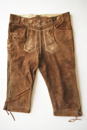 Country Maddox Kniebund Lederhose klasse Zustand Wildbock Stickerei braun Gr.48