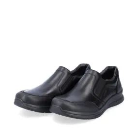 Rieker Antistress Herren Slipper Leder Extraweite Wechselfußbett schwarz S13 14850-01