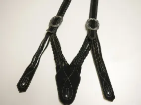 Second-Hand Hosenträger für Lederhose geflochten Wildleder schwarz L: 114 cm